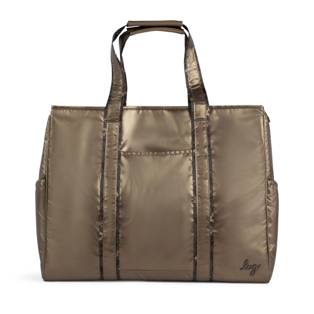 Lug Rover XL Carry-All Tote Metallic Champagne Travel Beach Bag NWT